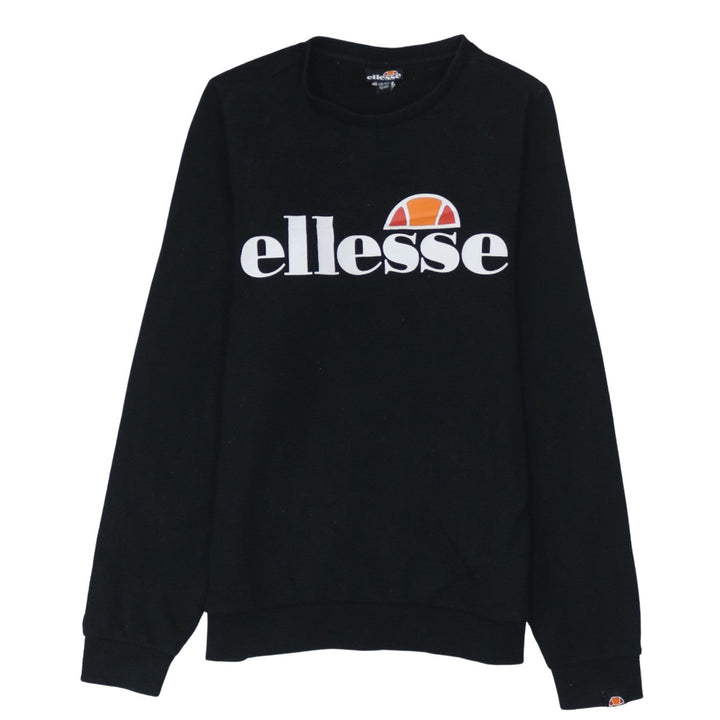 Ellesse Boys Black Sweatshirt Size 13-14 Years Cotton Blend Logo Jumper