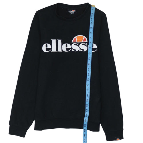 Ellesse Boys Black Sweatshirt Size 13-14 Years Cotton Blend Logo Jumper