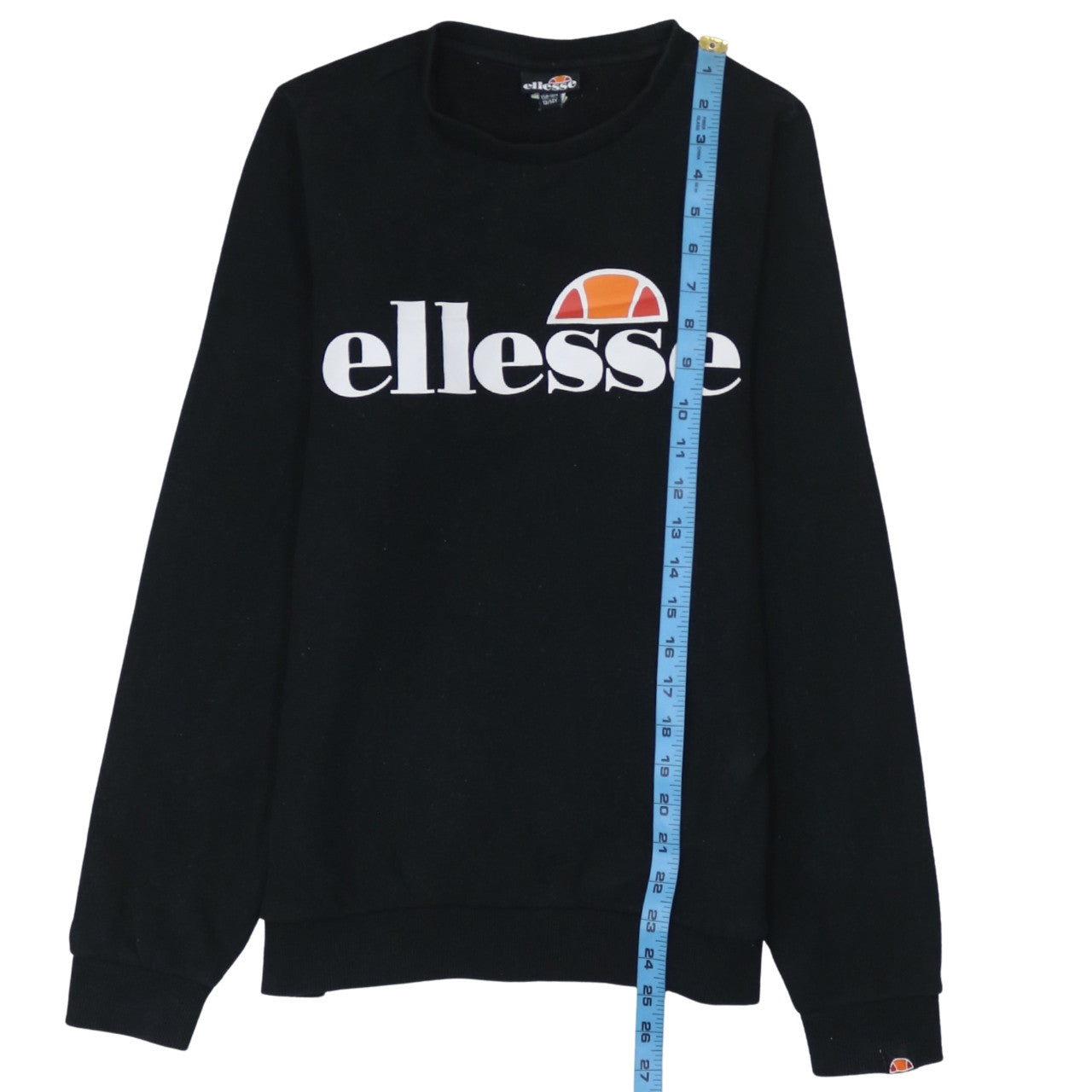Ellesse Boys Black Sweatshirt Size 13-14 Years Cotton Blend Logo Jumper