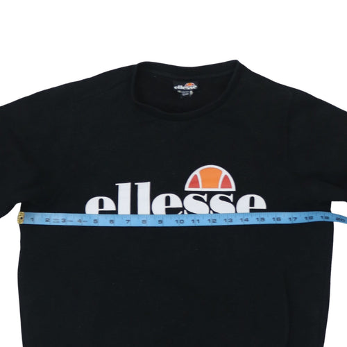 Ellesse Boys Black Sweatshirt Size 13-14 Years Cotton Blend Logo Jumper
