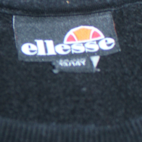 Ellesse Boys Black Sweatshirt Size 13-14 Years Cotton Blend Logo Jumper