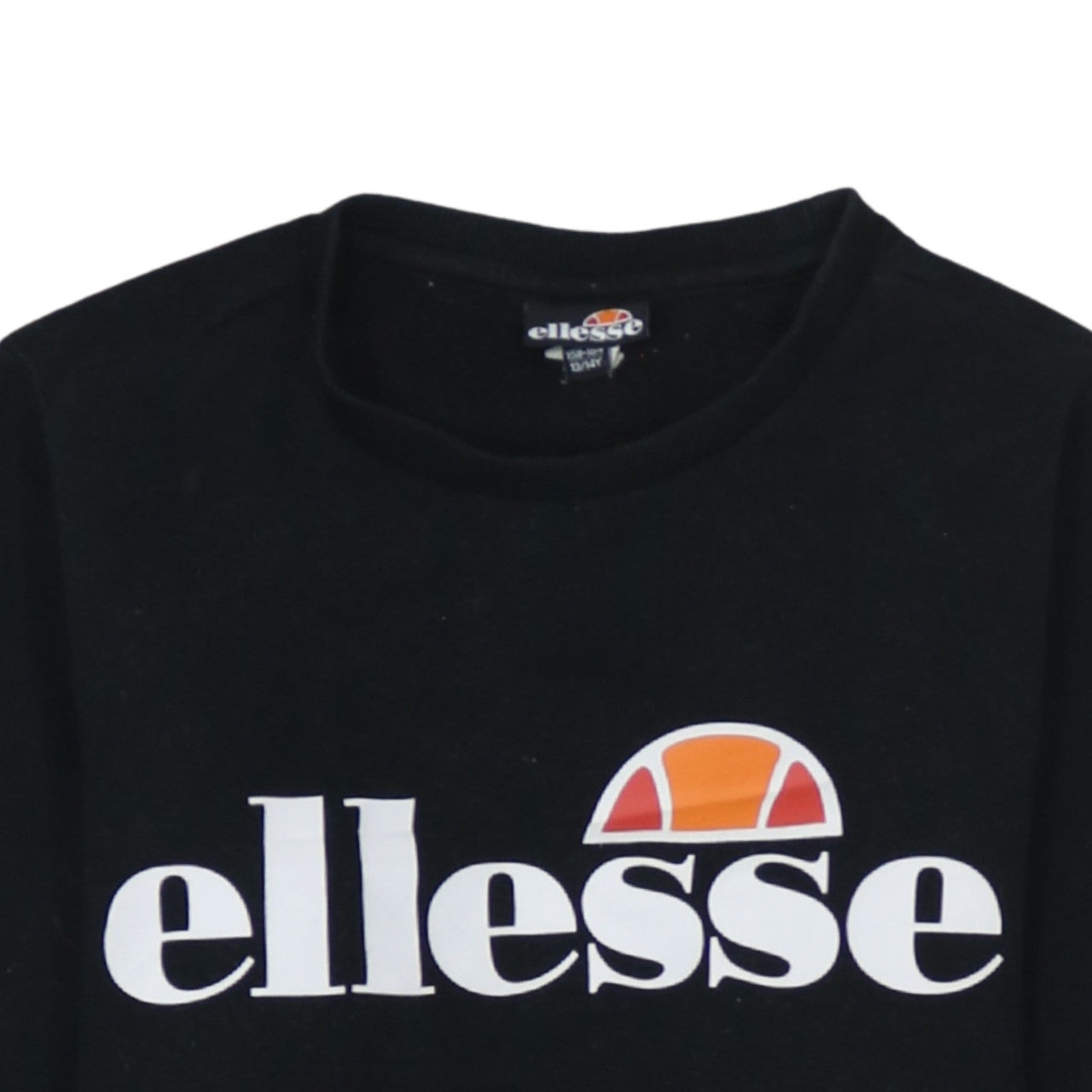 Ellesse Boys Black Sweatshirt Size 13-14 Years Cotton Blend Logo Jumper