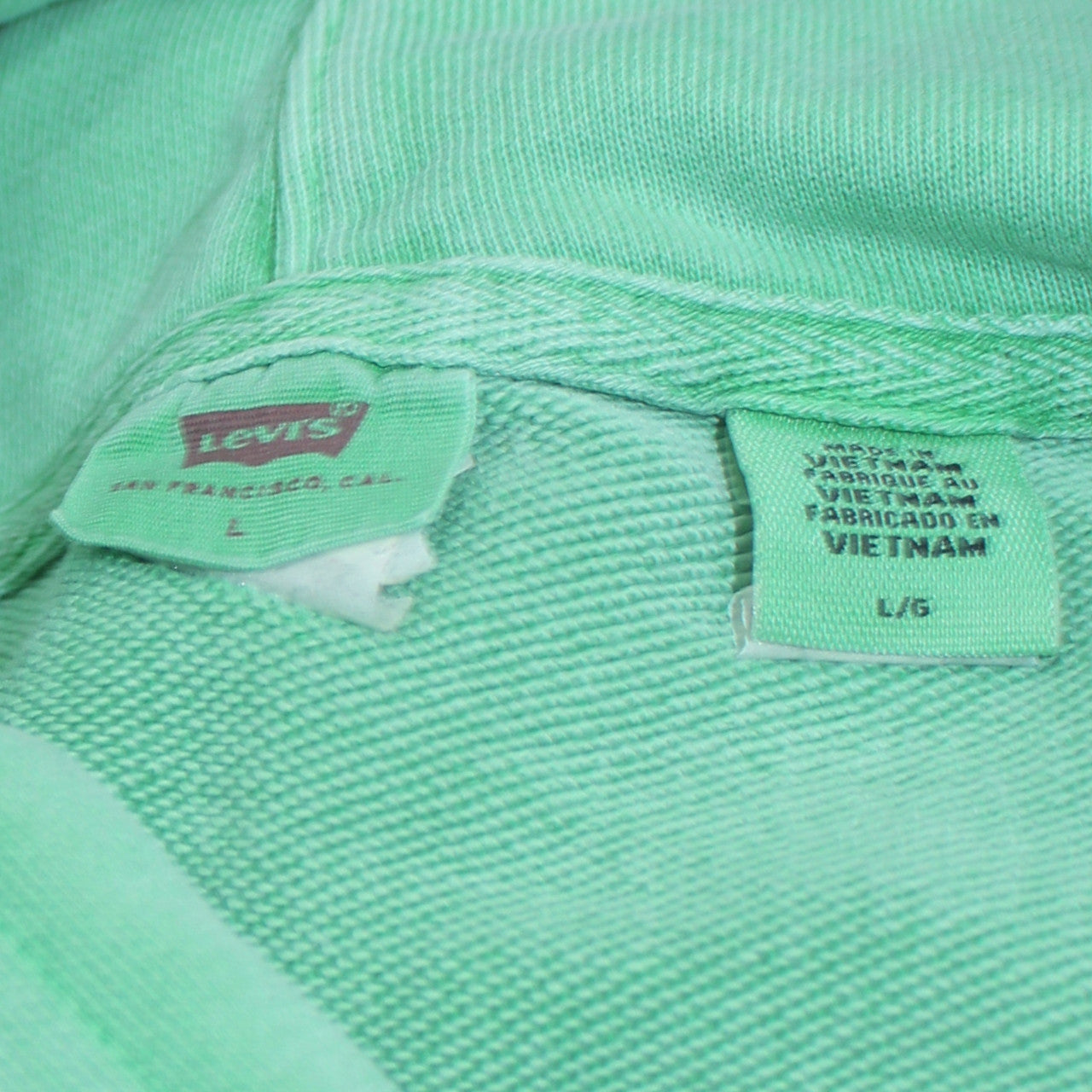 Levi's Men's Green Pullover Hoodie Size L Regular Fit