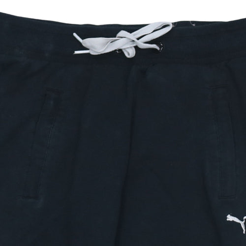 Puma Womens Black Jogger Trousers Size 10 Cotton Blend Activewear