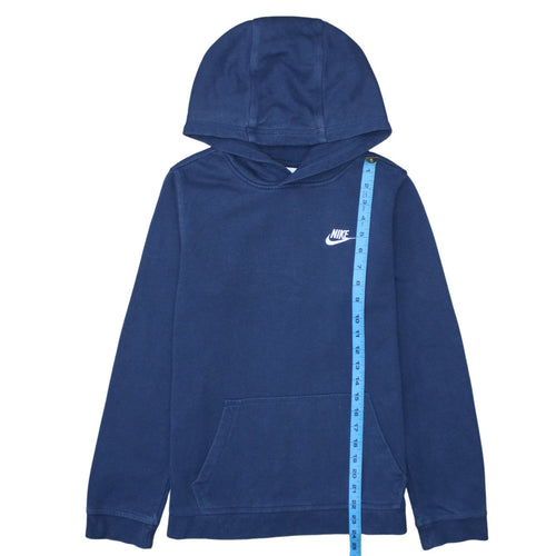 Nike Boys Blue Pullover Hoodie XL 158-170cm Cotton Logo Sweatshirt