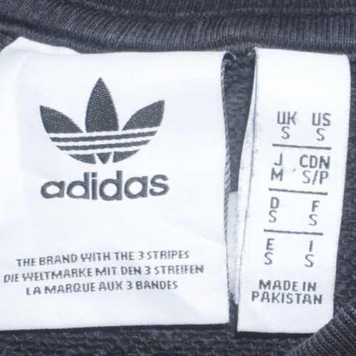 Adidas Men's Black Small Pullover Sweatshirt Crew Neck Logo