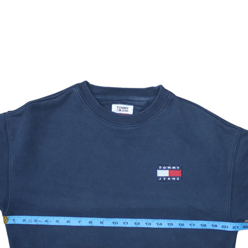 Tommy Jeans Men's Blue XS Crew Neck Logo Pullover Sweatshirt