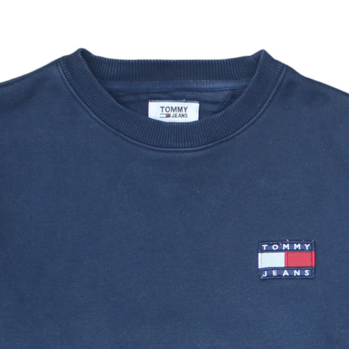 Tommy Jeans Men's Blue XS Crew Neck Logo Pullover Sweatshirt