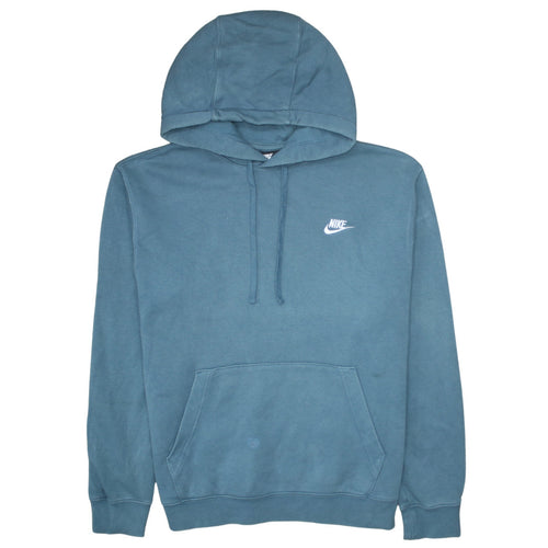 Nike Men's Blue Pullover Hoodie L Embroidered Logo Fleece Sweatshirt
