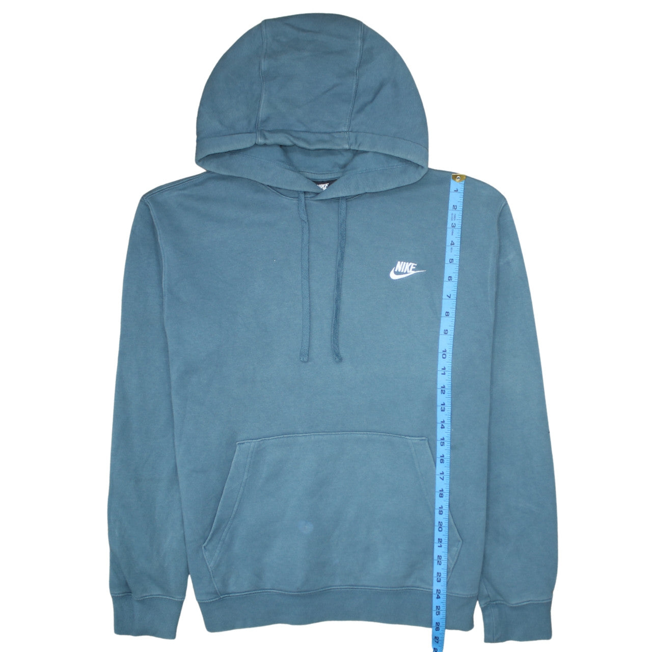Nike Men's Blue Pullover Hoodie L Embroidered Logo Fleece Sweatshirt