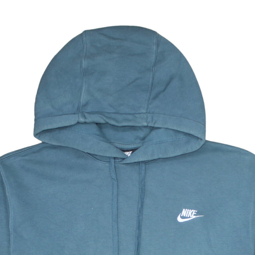 Nike Men's Blue Pullover Hoodie L Embroidered Logo Fleece Sweatshirt