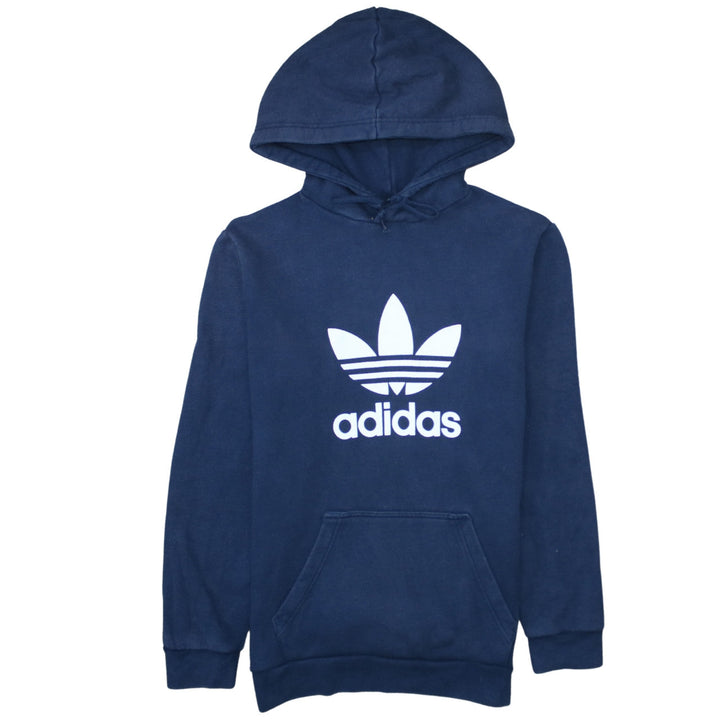 adidas Men's Blue Pullover Hoodie S Logo Fleece Sweatshirt