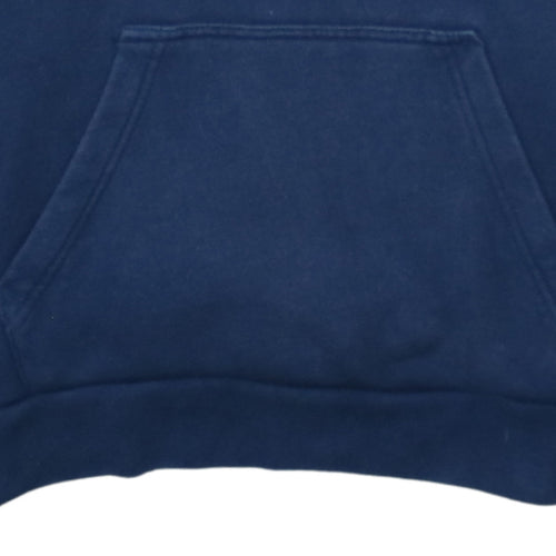 adidas Men's Blue Pullover Hoodie S Logo Fleece Sweatshirt