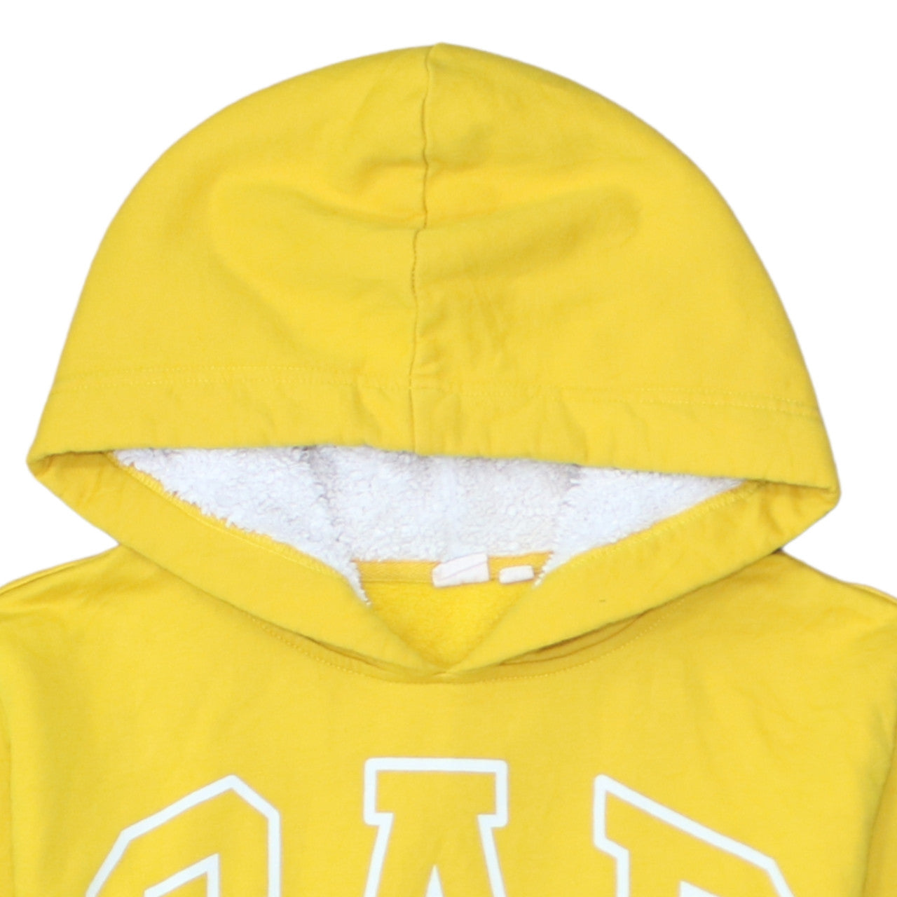 GAP Womens Yellow Pullover Hoodie Small Cotton Blend Logo Casual