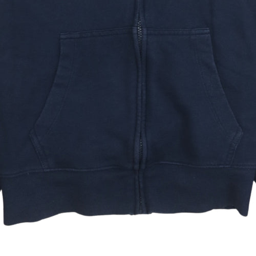 Tommy Hilfiger Men's Blue Full Zip Hoodie L Logo Tape Sweatshirt