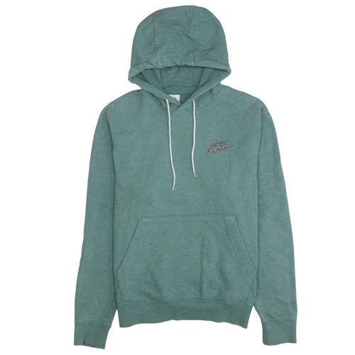 Nike Women Green Small Pullover Hoodie 80% Cotton Logo Front