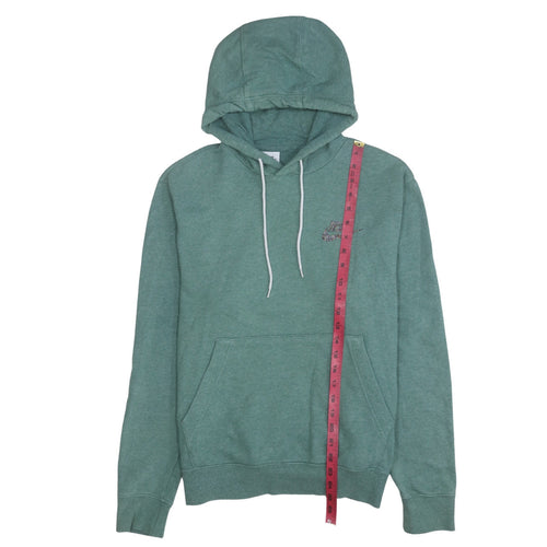 Nike Women Green Small Pullover Hoodie 80% Cotton Logo Front