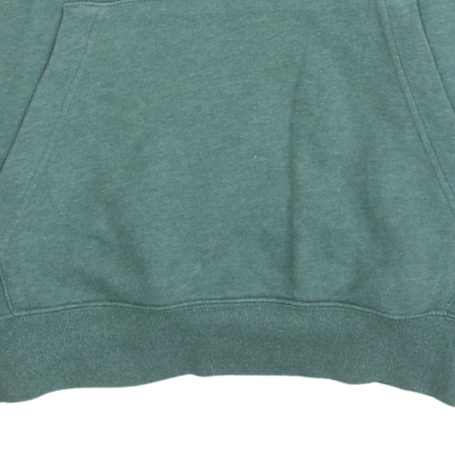 Nike Women Green Small Pullover Hoodie 80% Cotton Logo Front
