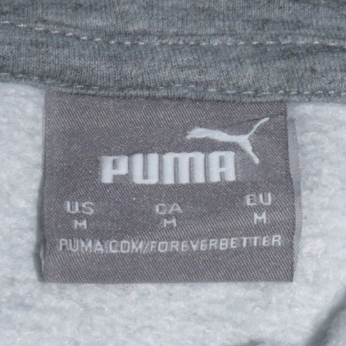 Puma Men Grey Pullover Hoodie Medium Regular Fit Sportswear