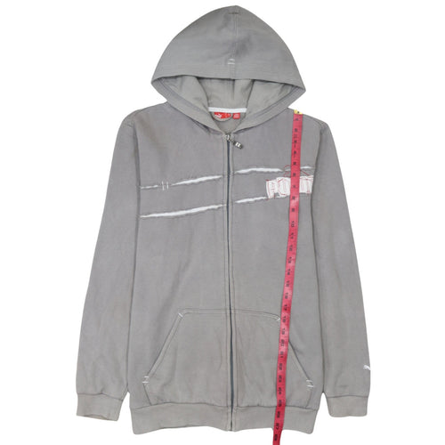 Puma Boys Grey Full Zip Hoodie XL 16 Years Cotton Blend Casual Sportswear