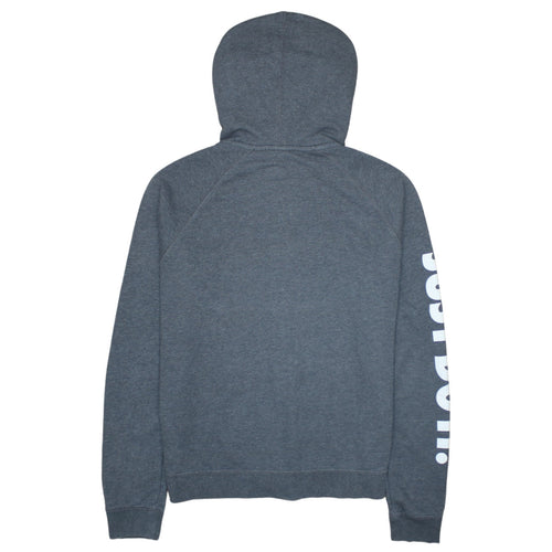 Nike Men's Grey Full Zip Hoodie M Sports Logo Just Do It