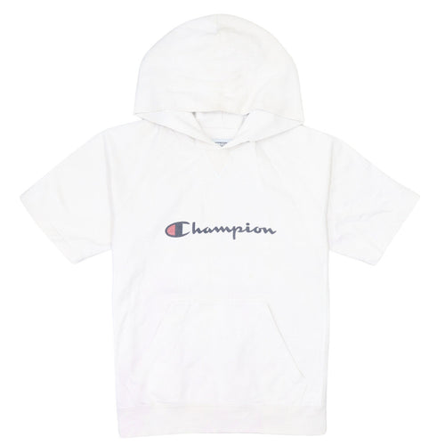 Champion Men's White Short Sleeve Hooded T-Shirt Size S