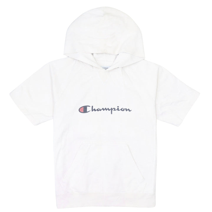 Champion Men's White Short Sleeve Hooded T-Shirt Size S