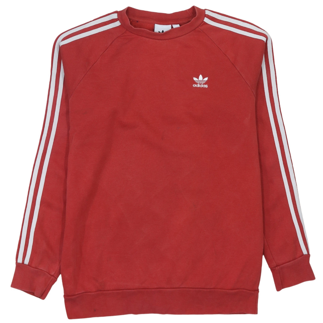Adidas Men's Red Crew Neck Pullover Sweatshirt Small Regular Fit