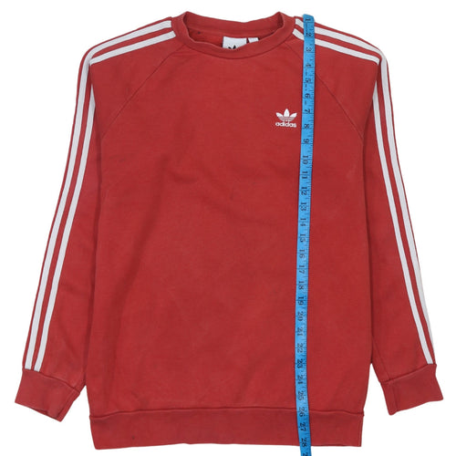 Adidas Men's Red Crew Neck Pullover Sweatshirt Small Regular Fit