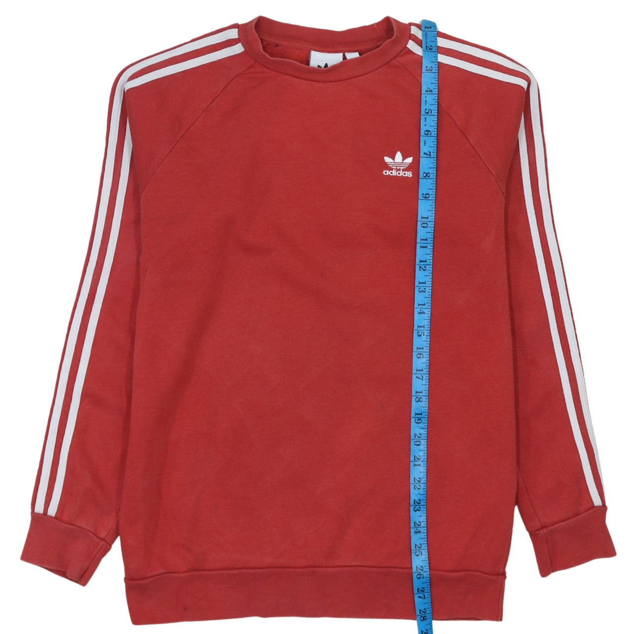 Adidas Men's Red Crew Neck Pullover Sweatshirt Small Regular Fit