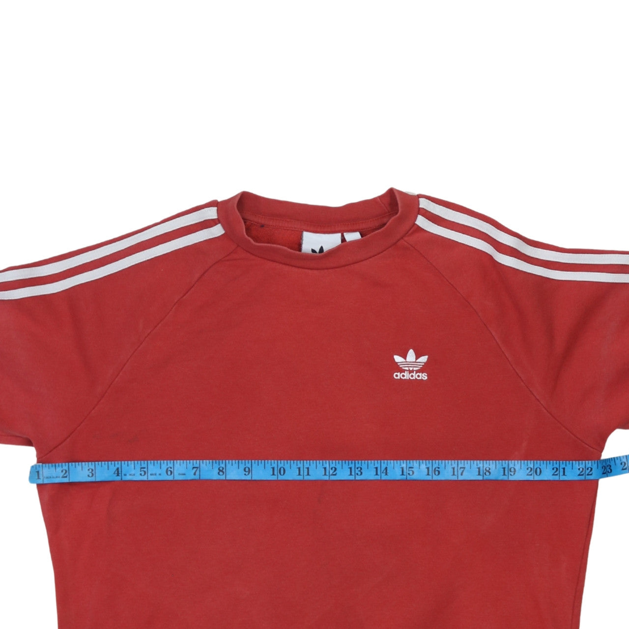 Adidas Men's Red Crew Neck Pullover Sweatshirt Small Regular Fit