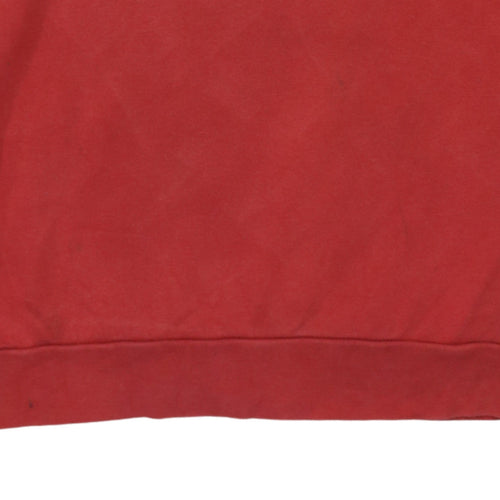 Adidas Men's Red Crew Neck Pullover Sweatshirt Small Regular Fit