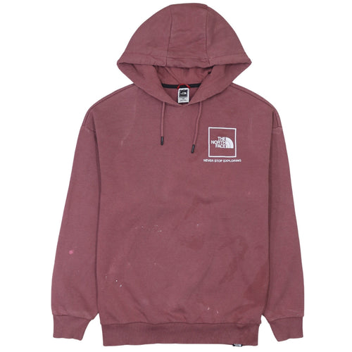The North Face Womens Burgundy Pullover Hoodie M Logo Print Casual