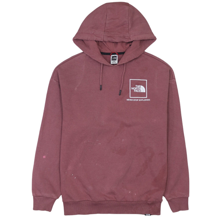 The North Face Womens Burgundy Pullover Hoodie M Logo Print Casual