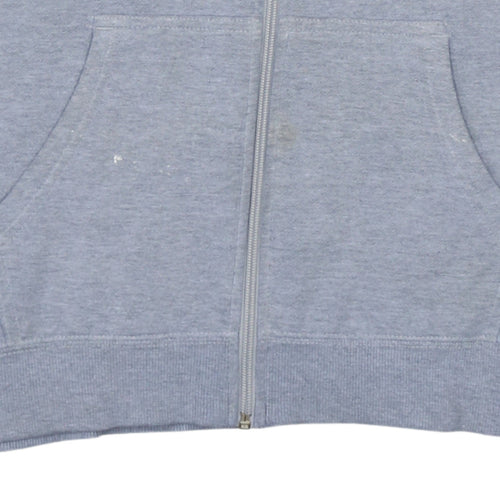 FILA Boys Grey Full Zip Hoodie XLB Logo Print Cotton Blend Casual Wear