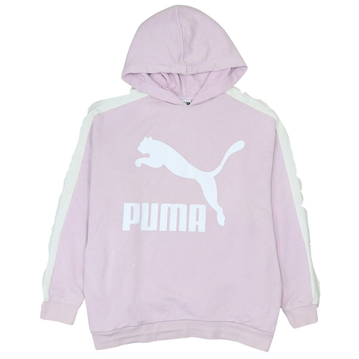 Puma Women's Pink Pullover Hoodie Size 14 Logo Print Sweatshirt