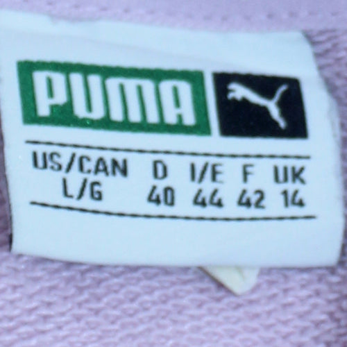 Puma Women's Pink Pullover Hoodie Size 14 Logo Print Sweatshirt
