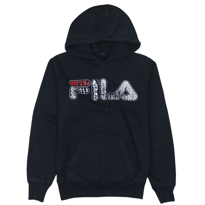 FILA Men's Black Small Pullover Hoodie Graphic Logo Sweatshirt