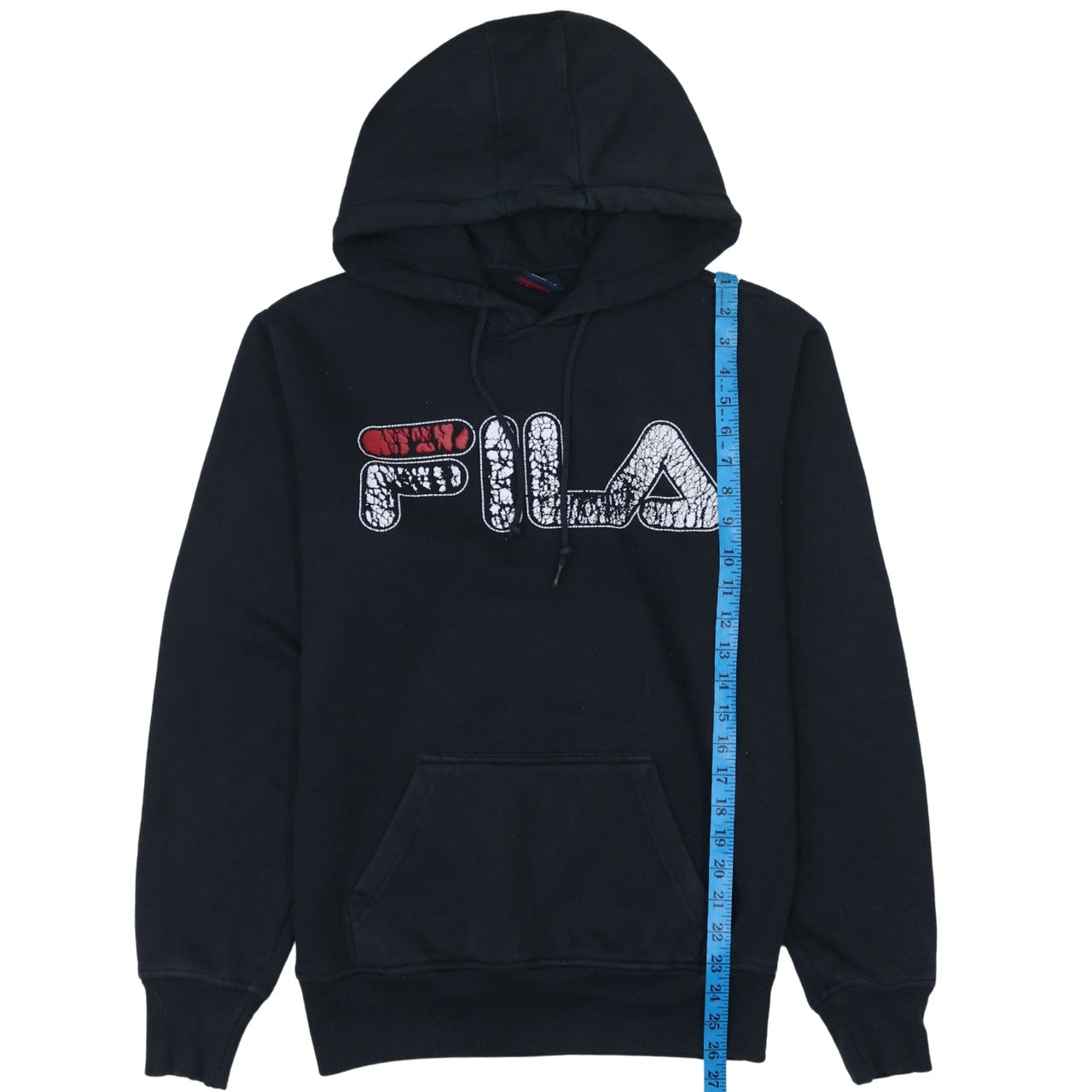 FILA Men's Black Small Pullover Hoodie Graphic Logo Sweatshirt