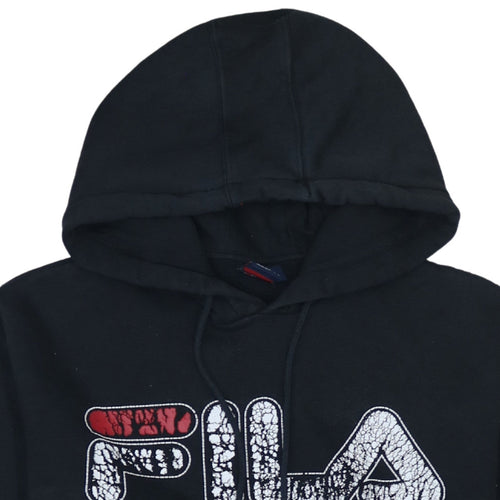 FILA Men's Black Small Pullover Hoodie Graphic Logo Sweatshirt