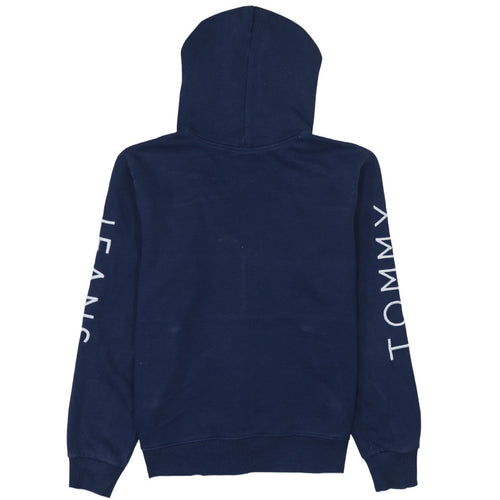 Tommy Jeans Men’s Blue M Pullover Hoodie Logo Graphic Cotton Blend
