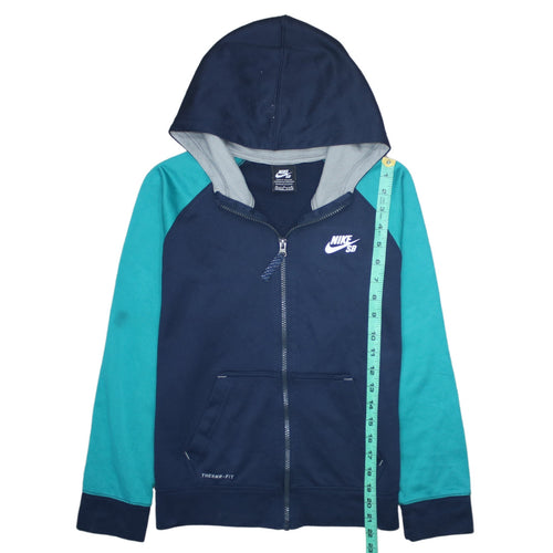 Nike SB Boys Blue Full Zip Hoodie 10-12 Years Thermal Fit Casual