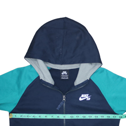 Nike SB Boys Blue Full Zip Hoodie 10-12 Years Thermal Fit Casual