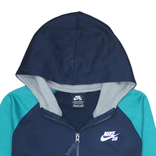 Nike SB Boys Blue Full Zip Hoodie 10-12 Years Thermal Fit Casual