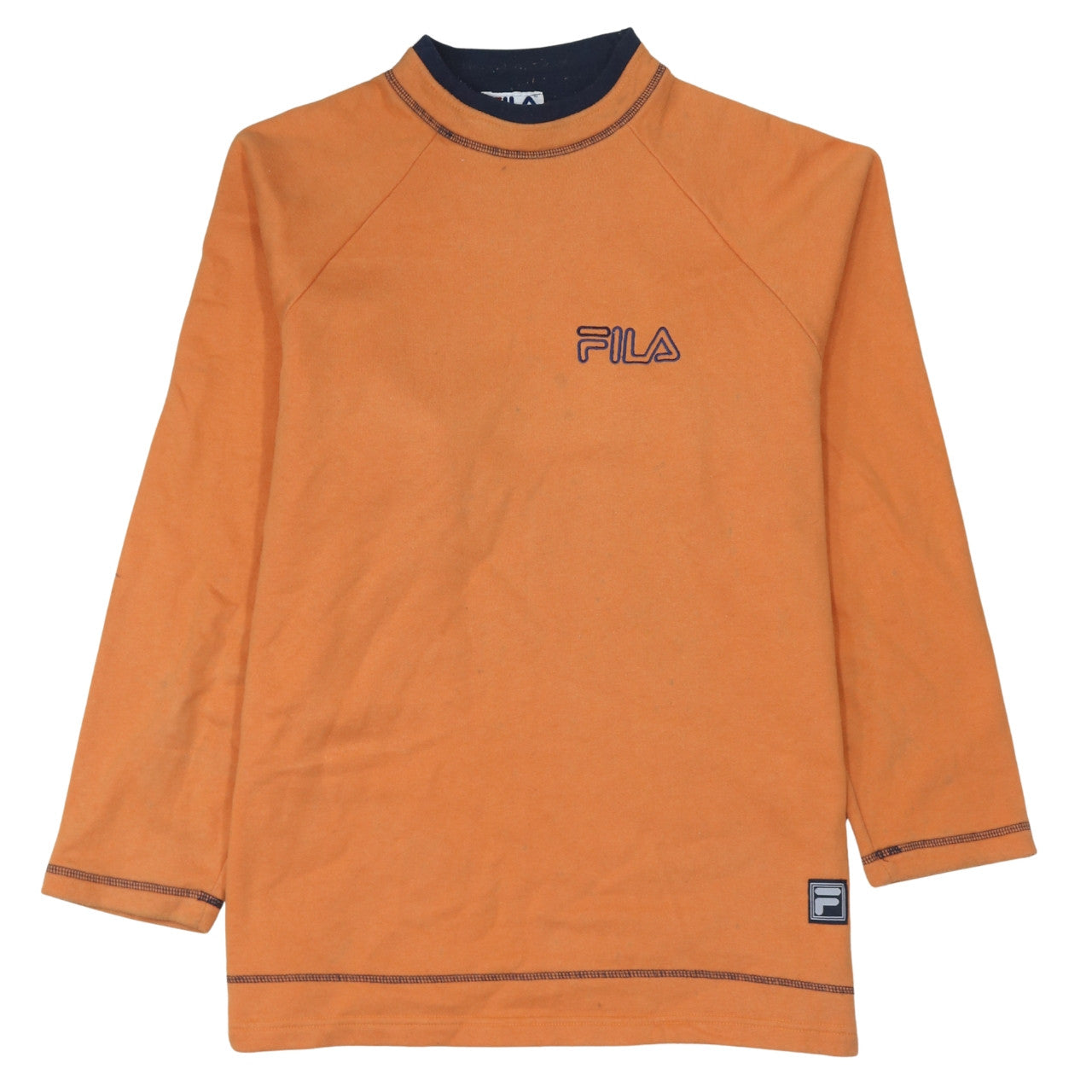 FILA Men's Orange Long Sleeve Pullover Sweatshirt L