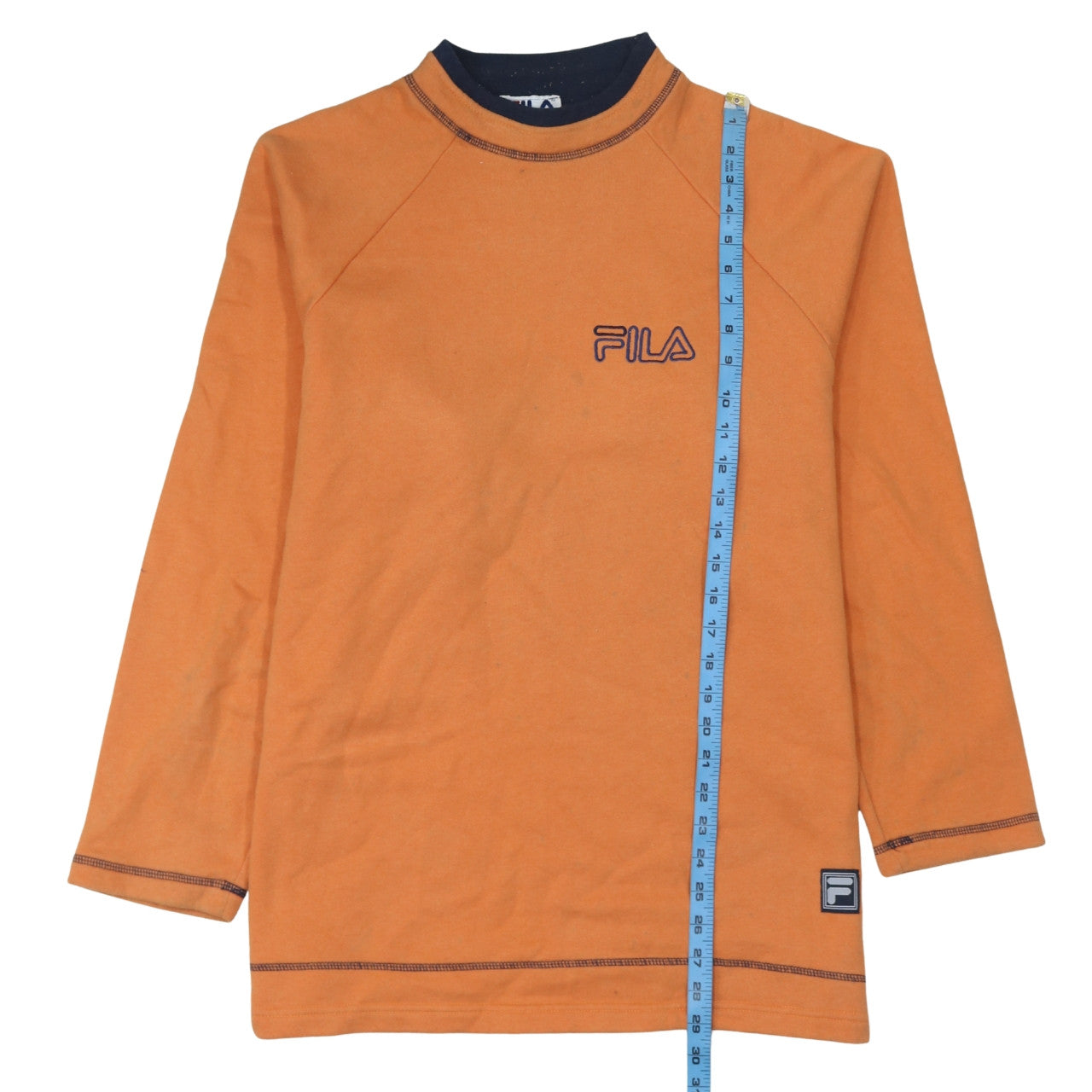 FILA Men's Orange Long Sleeve Pullover Sweatshirt L