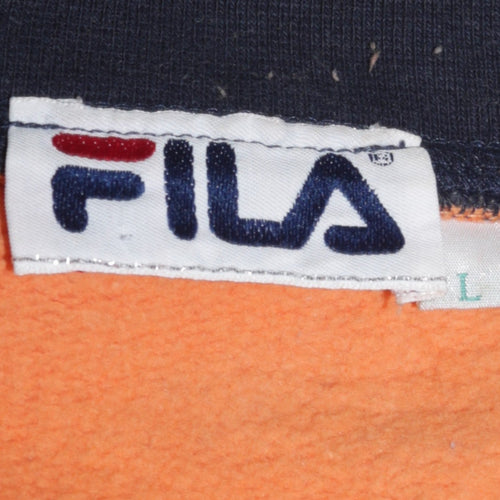 FILA Men's Orange Long Sleeve Pullover Sweatshirt L