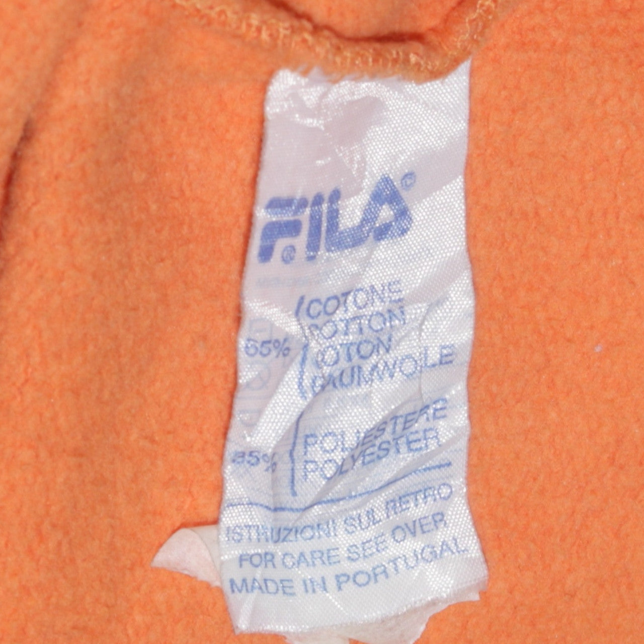 FILA Men's Orange Long Sleeve Pullover Sweatshirt L