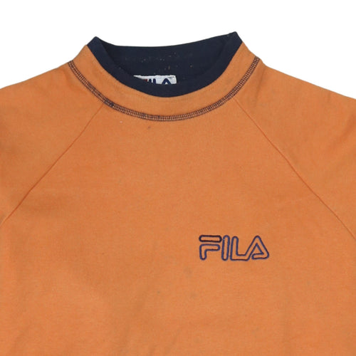FILA Men's Orange Long Sleeve Pullover Sweatshirt L
