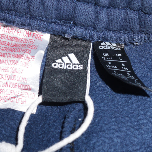 adidas Boys Blue 13-14 Years Track Pants with Side Stripes